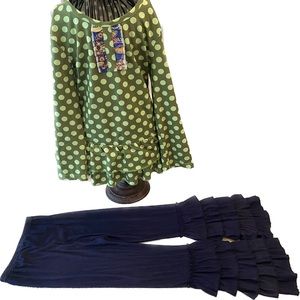 Girls polka dot tunic set size 7